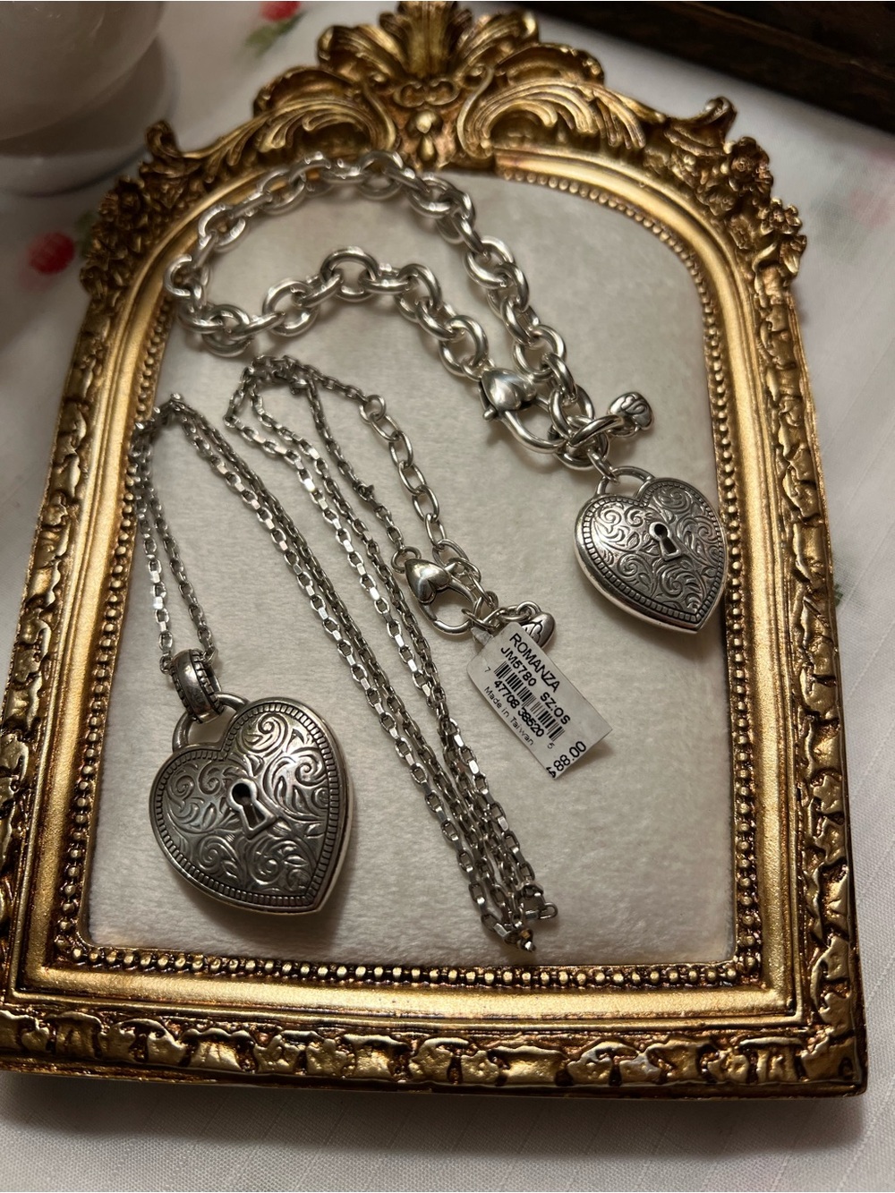 Brighton Retired Romanza Heart Necklace and Bracelet Set
